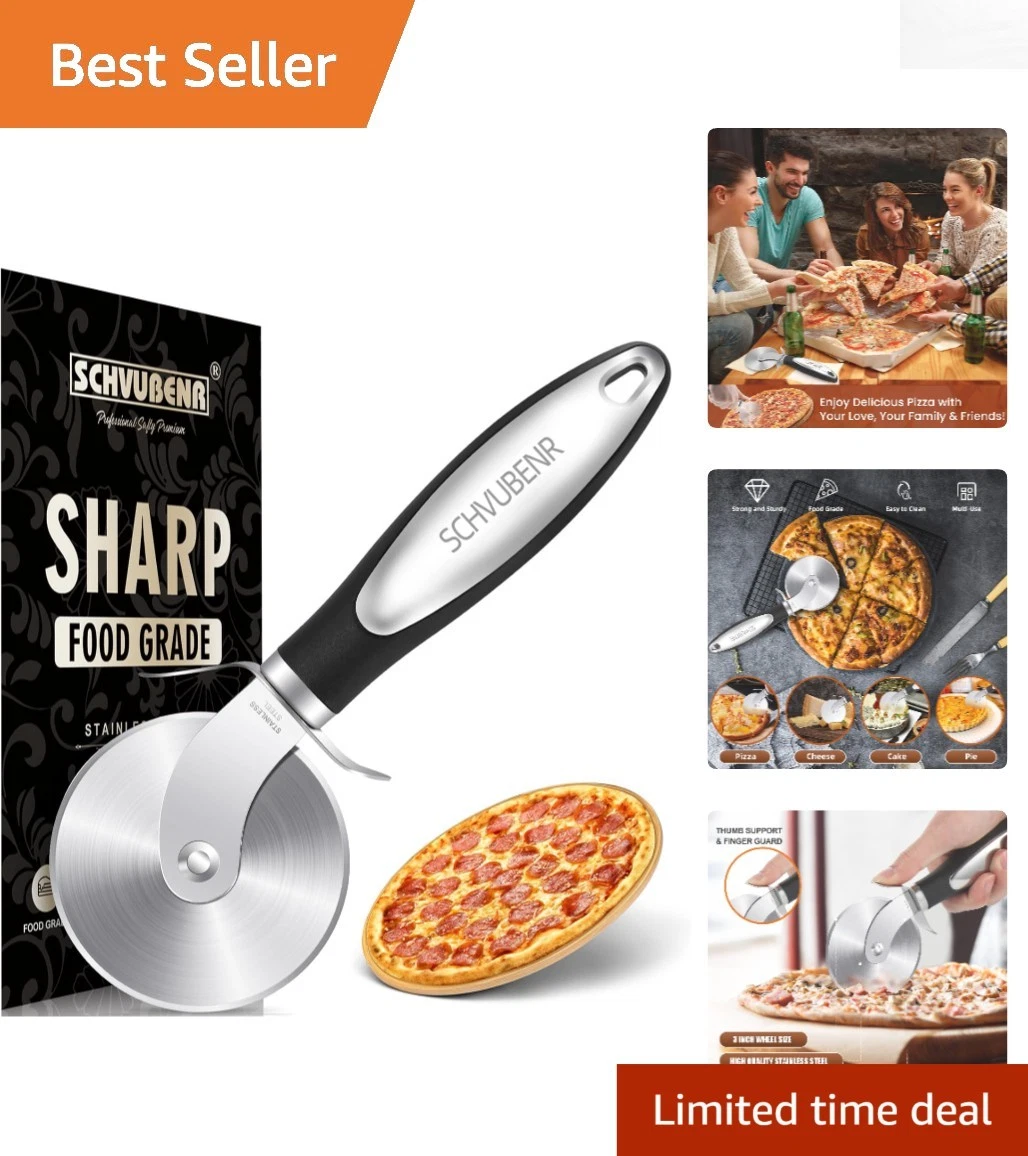 Multi-Purpose Stainless Steel Pizza Slicer with Comfort Grip - Dishwasher Safe
Opens in a new window