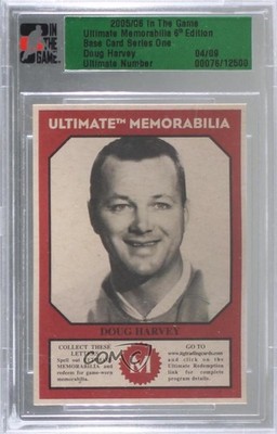 2005-06 ITG Ultimate Memorabilia 6th Edition Series 1 4/9 Doug Harvey HOF 0c3