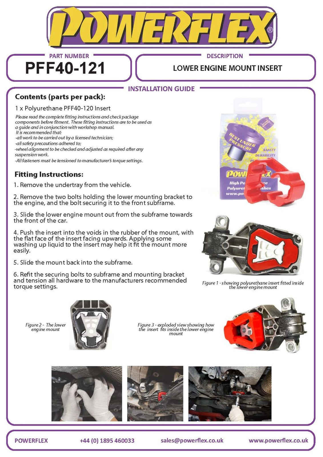 PFF40-121 Powerflex Road Lower Engine Mount Insert