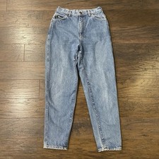 Vtg Lee Classic Mom Jeans Womens Blue High Waist Tapered 90s SZ 11 med D1