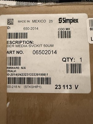 Simplex 650-2014 Fiber Media SVCKIT 50UM. SAME DAY SHIPPING!!