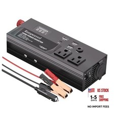 500W Power Inverter DC 12V to 110V Car Charger Converter with Dual Black 500W