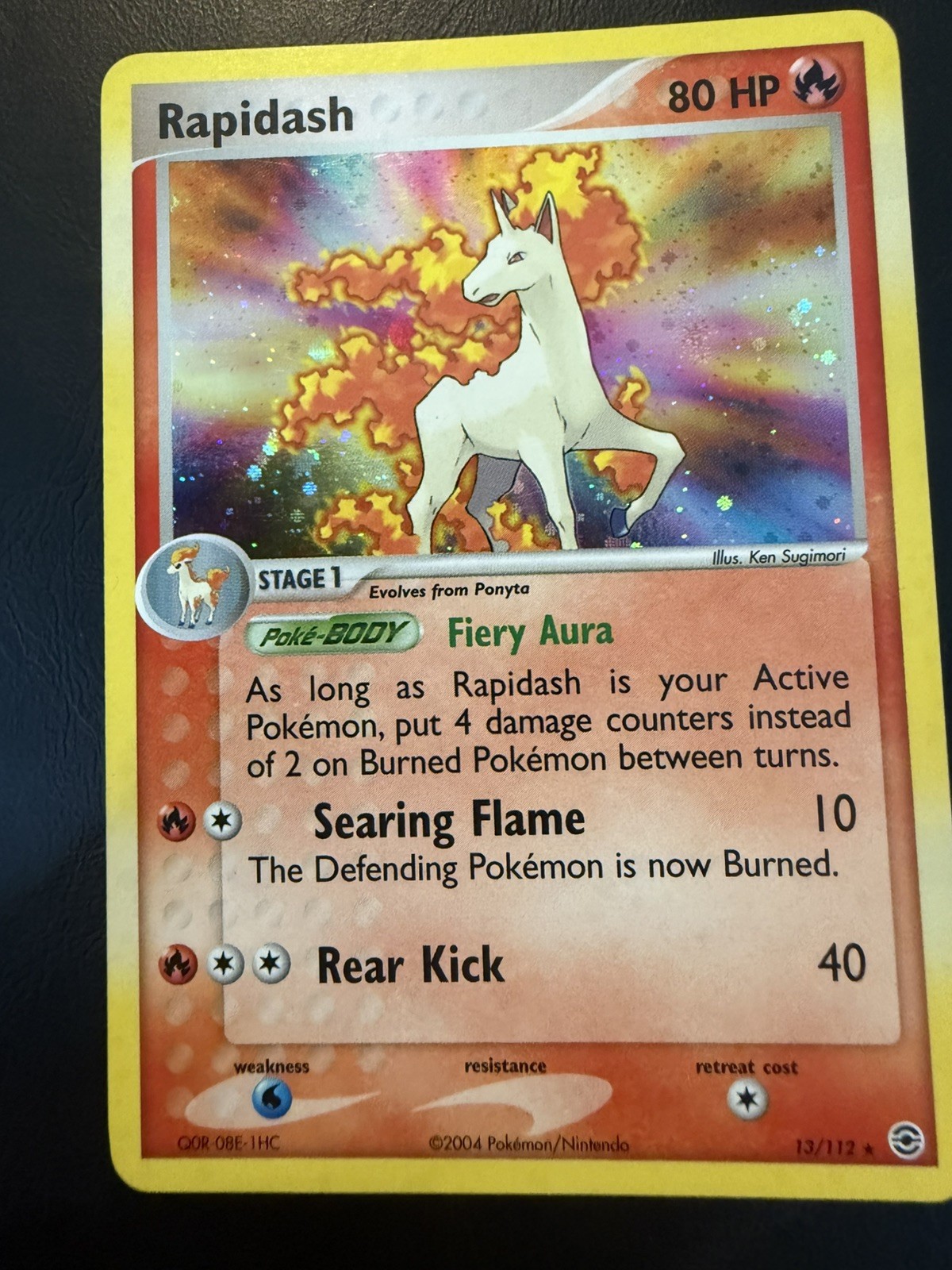 Rapidash 13/112 Holo Rare EX Fire Red Leaf Green Pokemon TCG Pack Fresh MINT!
