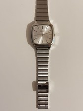 Vintage Casio LTP-E117 Square Quartz Watch Sliver Stainless Steel Band