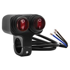 7/8" Motorcycle Light Bar Switch, Waterproof 12V 6A Handlebar Double Control Pus