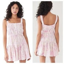 Sundress Dress Womens Small NWT Marta Eyelet Tie and Dye Mini Tiered Pink Purple