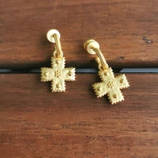 Julie Vos Canterbury Gold Hoop & Charm Earrings