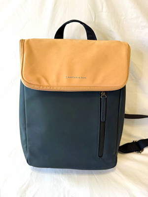 Kapten & Son Vallen Backpack Navy Cream 6L Vegan Leather Mini Daypack Rucksack