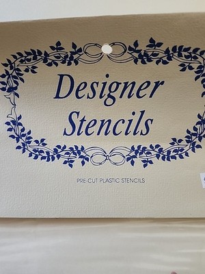 9 Vintage Designer Pre-cut Plastic Stencils Floral & Leaf Designs