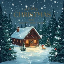 Digital Marry Christmas Design Greeting Card Printable, Shareable Editable