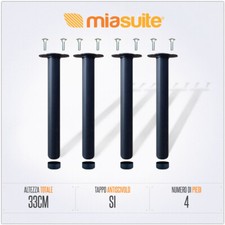 KIT 4 GAMBE PIEDI METALLO RICAMBIO DOPPIO ATTACCO RETE ORTOPEDICA DOGHE FAGGIO