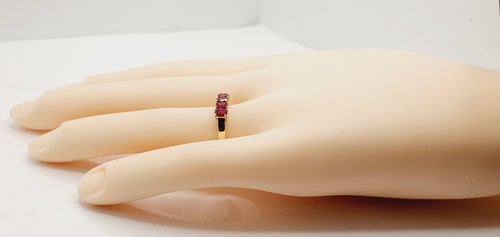 9ct Ruby Five Stones Half Eternity Tradition Band Yellow Gold 375 Ring Hallmark - Picture 20 of 22