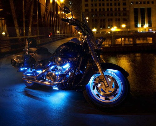 Motorcycle RGB LED Light Kit Bluetooth App Neon Under Glow Lights OPT7 AURA PRO - Picture 10 of 18