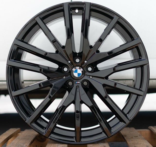 1x SNGL BMW X5 Front 22x9.5 OEM Wheel 22" Rim Gloss Black 742m 86471