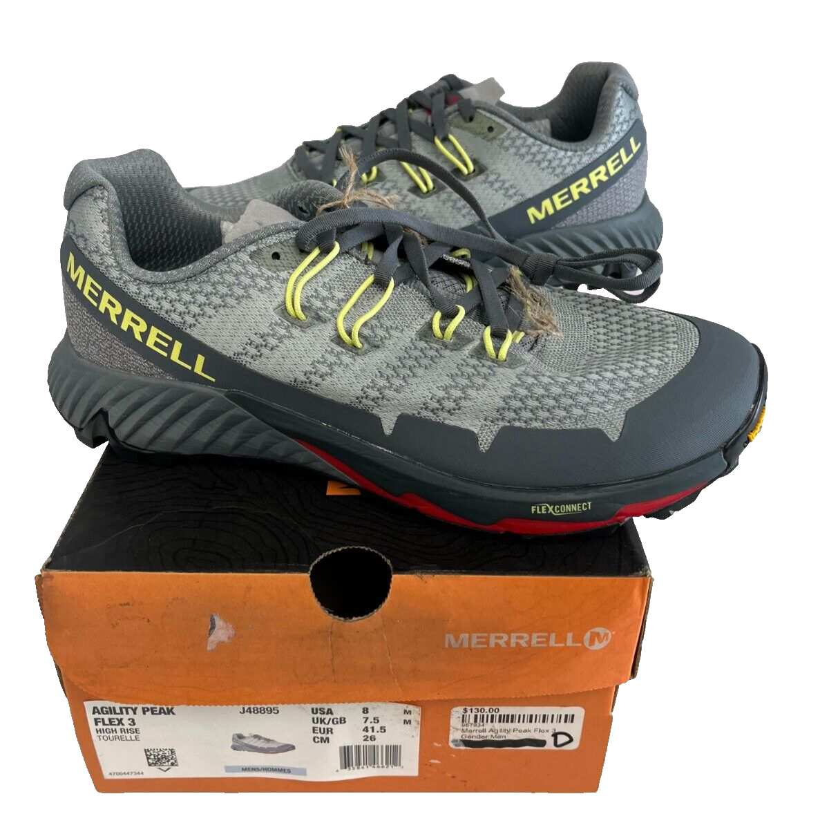 Scarpa sneaker da trekking Merrell Agility Peak Flex 3 $130 nuova con scatola taglia 8 9 5 US High Rise