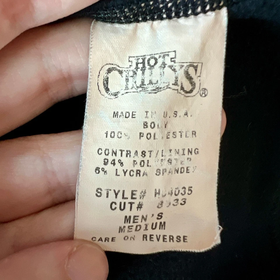 Hot Chillys черный базовый слой мужчин средний 1/4 молнии насмешливый шеи зимние снег лыж флис - Изображение 4 из 4