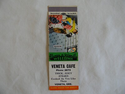 Veneta Oregon f&b Cafe low # 2673 matchbook