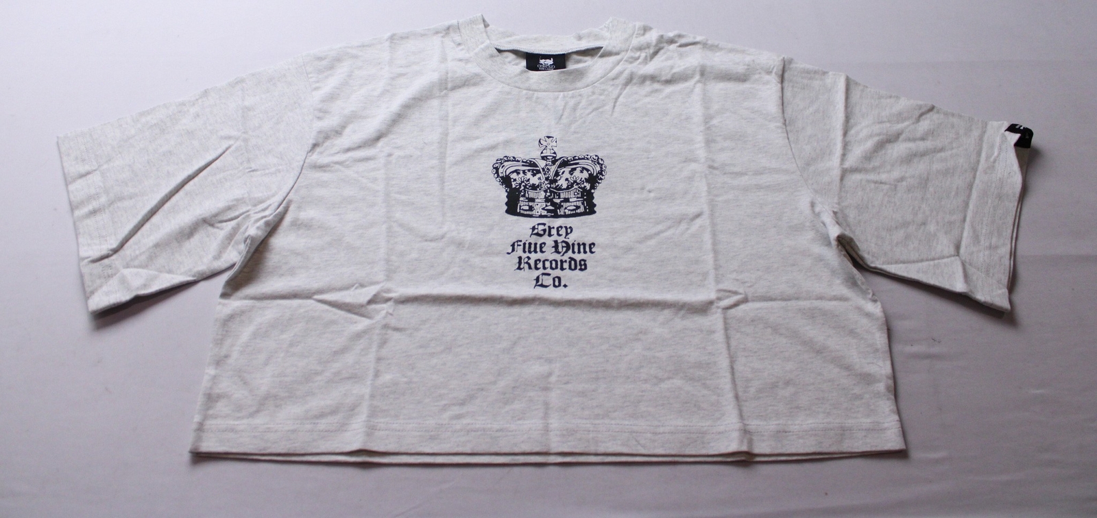 G59 Records Women's Short Sleeve G59 Migraine Crop Tee AR8 Grey Large NWT