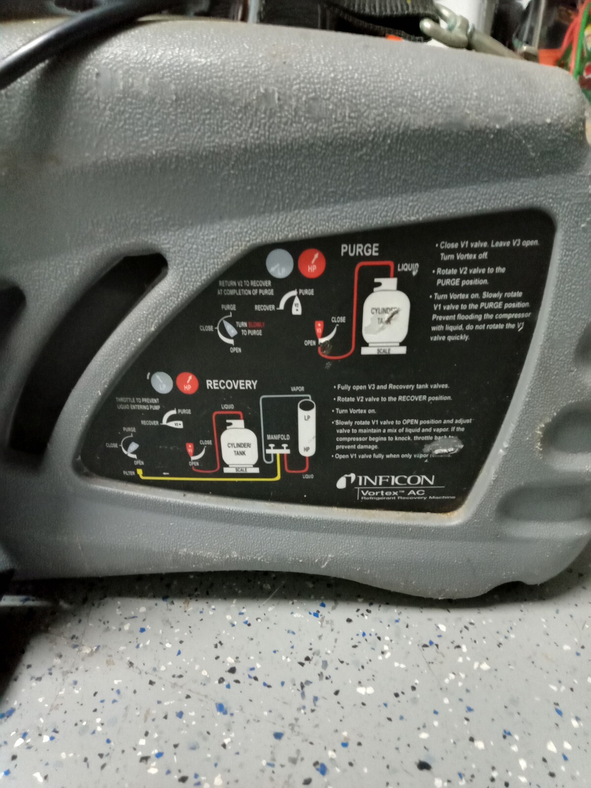 INFICON 714202G1 120V 1HP Vortex Dual Refrigerant Recovery Machine eBay