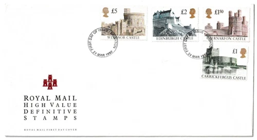 24/3/1992 UK GB FDC - Castle - High Value Definitive Stamps - Brighton FDI P/M