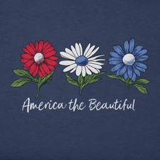 XL NWT Women's Life is Good America The Beautiful Daisies Blue LS Crusher Vee