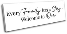 Family Quote Home Panoramic Typography SINGLE CANVAS WALL ART Picture Print