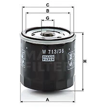 MANN FILTER W 713/36 OIL FILTER FOR FORD FORD AUSTRALIA MAZDA