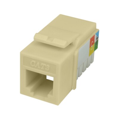 Construct Pro  Cat3 (RJ-11) 6P4C Keystone Phone Jack (Ivory)
