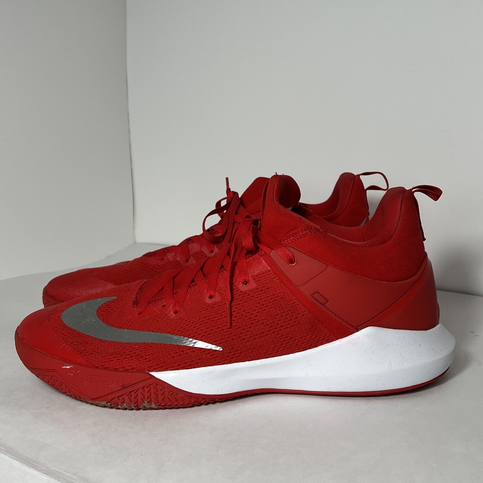 Mens Size 15 Red White Nike Zoom Shift TB Basketball Shoes 942802600