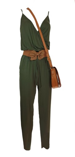 TEZENIS Set tuta verde lunga tg S + top fantasia floreale in seta green  jumpsuit | eBay