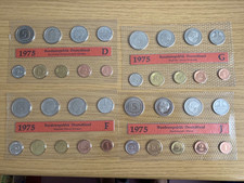 BRD Kursmünzsatz 1975. F,G,J, D Spiegelglanz. in Folie DM*