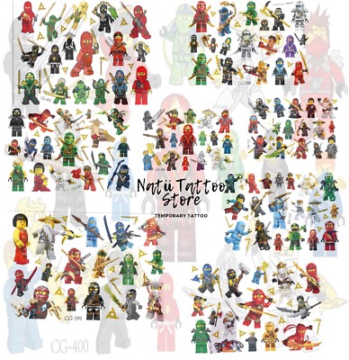 L.E.G.O+NinJago Temporäre Tattoo Blätter Aufkleber Kinder Kids Geburtstag PartyTasche