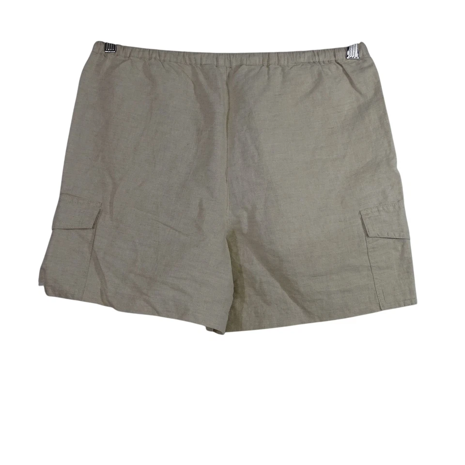 Pantalones Cortos Carga GH Bass Mezcla Lino Mujer Talla S Tostado Pull-on Cintura Elástica DEFECTUOSOS Foto 4 de 4