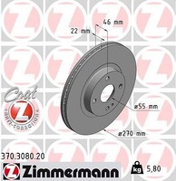 2X Zimmermann 370.3080.20 Bremsscheibe FüR Mazda