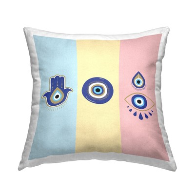 Stupell Pastel Evil Eye Symbols Printed Throw Pillow Design