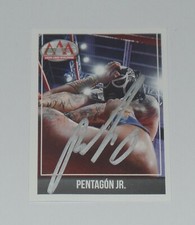 Tarjeta adhesiva firmada por Pentágon Jr 2016 Panini Lucha Libre AAA #59 PENTA 0M AEW