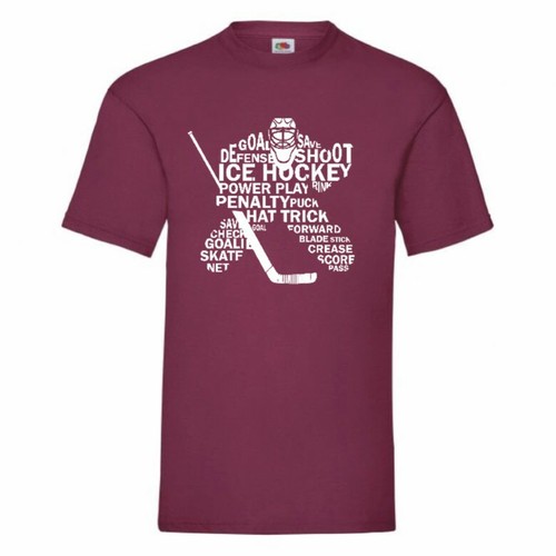 Ice Hockey Typography T Shirt Small-2XL - Picture 21 of 28