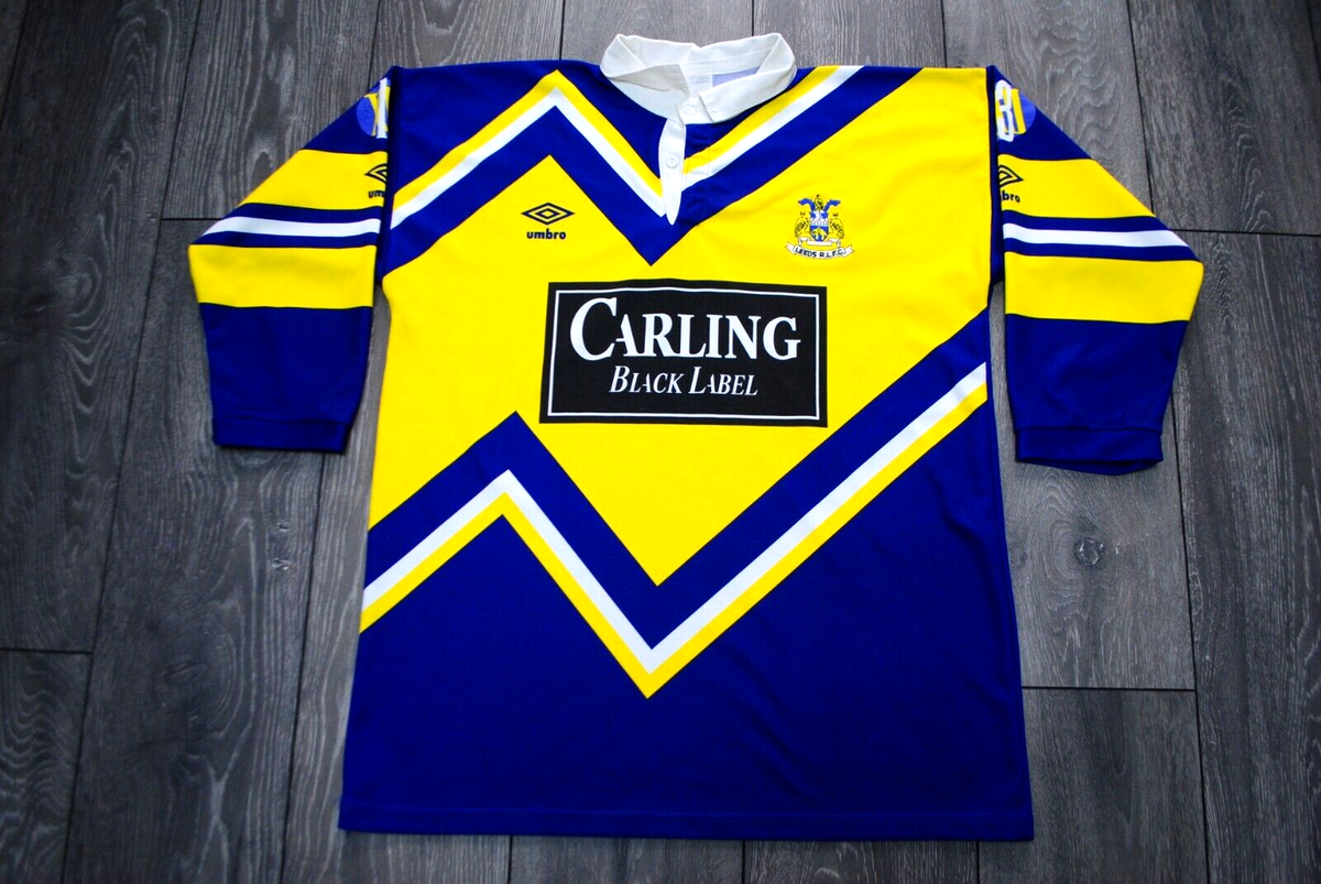 Maillot De Rugby Vintage Leeds RLFC Umbro Domicile 1990/91 - Manches Longues Taille M