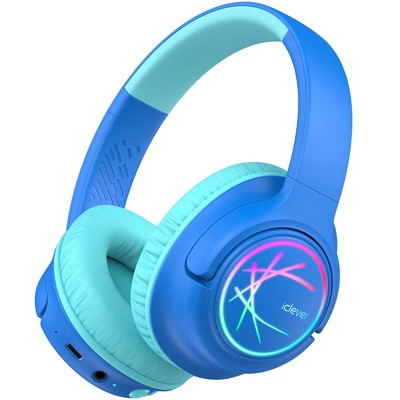 iClever Kids Bluetooth Headphones with LED Lights 43H Playtime Type-C Fast Ch...