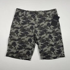 7 Diamonds Shorts Men 30 Green Gray Camo Cloudbreak Stretch MEASURES 34 READ NEW
