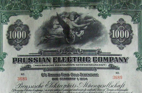 Germany Prussian Electric Company Sinking Fund Gold bond $1000 with coupons 1929 - Picture 2 of 4