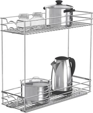 2 Tier Kitchen Cabinet Pull Out Shelf and Drawer Organizer Slide Out 
