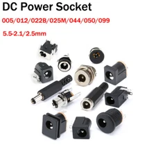 DC Power Socket 005/012/022B/025M/044/050/099 Connector Jack Plug 5.5-2.1/2.5mm