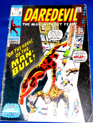 DAREDEVIL #78 MARVEL COMICS ( Vol 1 1971) 1st MAN BULL AND MR KLINE - LOW GRADE 