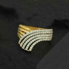 2Ct Round Cut Lab-Created Diamond Women's Engagement Ring 14K Yellow Gold Finish