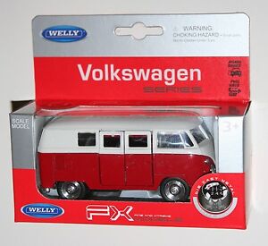 Welly Red & White 1963 VW VOLKSWAGEN T1 BUS - Campervan Model Scale 1/39