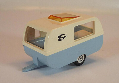 Slot Car Faller AMS Nr. 5969 Wohnwagen-Anhänger hellblau/weiß 2 #437