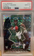 2022 Mosaic #311 Garrett Wilson Genesis PSA 10 Gem Mint - Jets - Case Hit! - RC