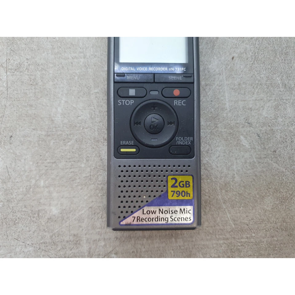Olympus VN-731PC Digital Voice Recorder Black 2GB Battery Powered Handheld - Image 3 of 4