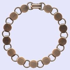 5 Antique'd COPPER BRACELET Blank FORM ~13 Pads~Add Cabochons Beads  Longer 8.2"